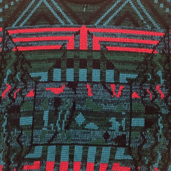 Men's VTG Atlantic Traders Geometric Knit Sweater LARGE Multicolor Grandpa Retro - Picture 3 of 10